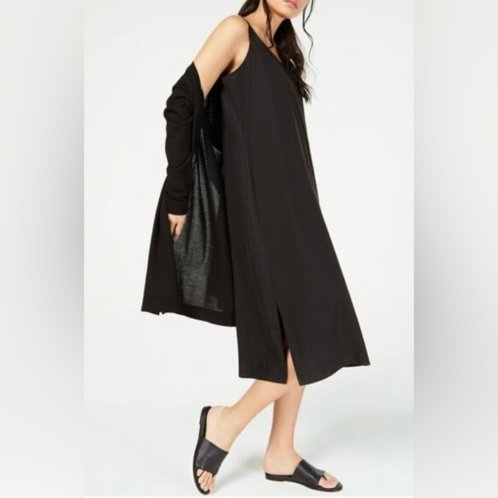Eileen Fisher Black Sandwashed Tensel Camisole Dress. NWT. Size 2X